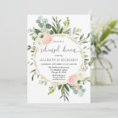 グリーンリーピンク金ゴールドユーカリのリハーサルディナー 招待状 (スタンド正面)