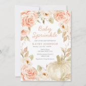 グリーンリーピーチホワイトパンプキンベビースプリンクル 招待状 (正面)