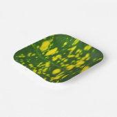 グリーンリーフとイエロードットデザイン7"正方形 ペーパープレート (傾斜あり)