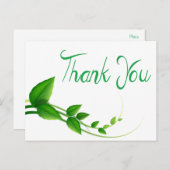 グリーンリーフとホワイトリーフの自然はがき ポストカード (正面/裏面)