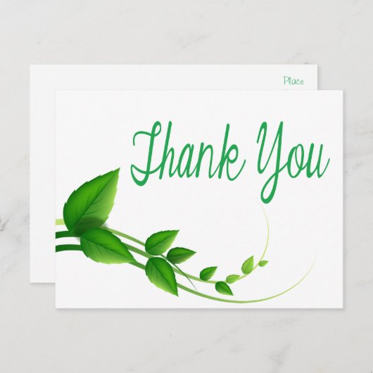 グリーンリーフとホワイトリーフの自然はがき ポストカード (正面/裏面)