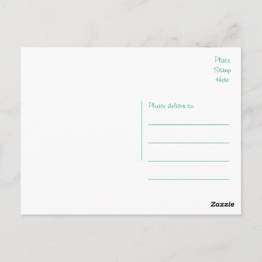 グリーンリーフとホワイトリーフの自然はがき ポストカード (裏面)