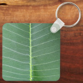 グリーンリーフの白い線とグラフィックデザイン キーホルダー (裏面)