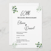 グリーンリーフの50周年結婚を祝う 招待状 (正面/裏面)