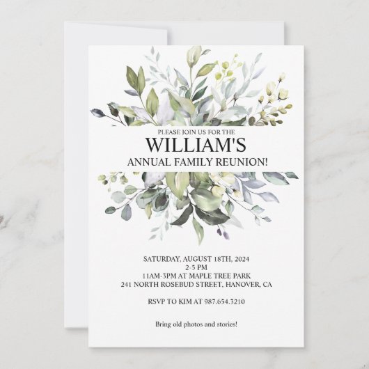 グリーンリーファミリー懇親会パーティの招待状 シーズンカード (正面)