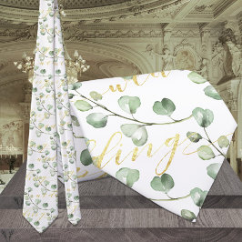 グリーンリーファンシーユーカリ&書金ゴールド結婚ズ ネクタイ