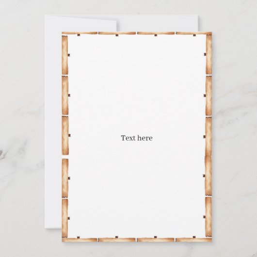 グリーンリーファームアニマルズ納屋周囲の庭レッドボーイ誕生日 招待状 (裏面)