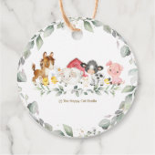 グリーンリーファームアニマルズ誕生日ベビーシャワーの好意 フェイバータグ (裏面)