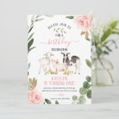 グリーンリーファーム誕生日招待状と花 招待状 (スタンド正面)