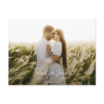 グリーンリーフィーフローラルウェディング出欠確認ポストカード