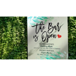グリーンリーフウェディング　バーはオープン！ドリンクメニュー ポスター