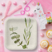 グリーンリーフウォーター色紙プレート ペーパープレート (パーティー)