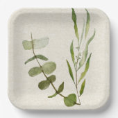 グリーンリーフウォーター色紙プレート ペーパープレート (正面)