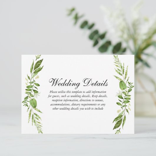 グリーンリーフエレガントウェディングレセプションの詳細 エンクロージャーカード (スタンド正面)