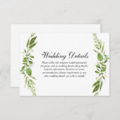 グリーンリーフエレガントウェディング披露宴詳細 エンクロージャーカード (正面/裏面)