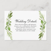 グリーンリーフエレガントウェディング披露宴詳細 エンクロージャーカード (正面)