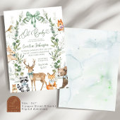 グリーンリーフォレスト動物ベビーシャワー招待状 招待状