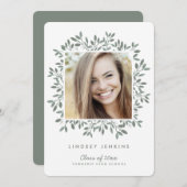 グリーンリーフグラッドフォト卒業パーティー招待状 招待状 (正面/裏面)