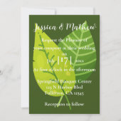 グリーンリーフグリーン結婚式招待状ガーデン 招待状 (正面)