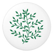 グリーンリーフシンプルフローラ自然トロピカルドロワー セラミックノブ (正面)