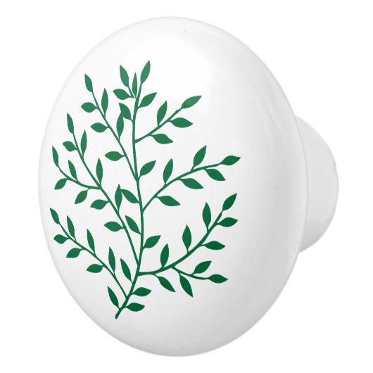 グリーンリーフシンプルフローラ自然トロピカルドロワー セラミックノブ (右)