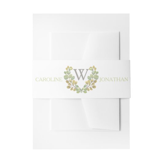 グリーンリーフシンプル招待状用帯 招待状ベリーバンド (正面例)