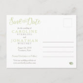 グリーンリーフシンプル日付ポストカードの保存 案内ポストカード (裏面)