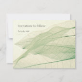 グリーンリーフスケルトンFlat日付カードの保存 セーブザデート (裏面)