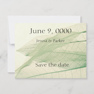 グリーンリーフスケルトンFlat日付カードの保存 セーブザデート