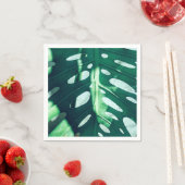 グリーンリーフスタイリッシュパームツリーペーパーナプキン スタンダードカクテルナプキン (インサイチュ)