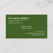 グリーンリーフスパ&ウェルネスビジネスカード 名刺 (裏面)