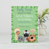 グリーンリーフズーアニマル誕生日招待状編集可能 招待状 (スタンド正面)