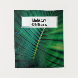 グリーンリーフトロピカルフォレストネイチャー写真誕生日 タペストリー