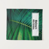 グリーンリーフトロピカルフォレストネイチャー写真誕生日 タペストリー (正面(横))