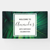 グリーンリーフトロピカルフォレスト自然フォト誕生日 横断幕 (横)