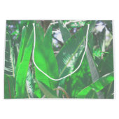 グリーンリーフバナナ型の植物葉パステル ラージペーパーバッグ (正面)