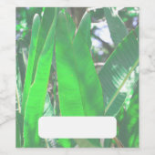 グリーンリーフバナナ型の植物葉パステル ワインラベル (シングルラベル)