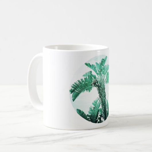 グリーンリーフバナナ植物 コーヒーマグカップ (正面左)