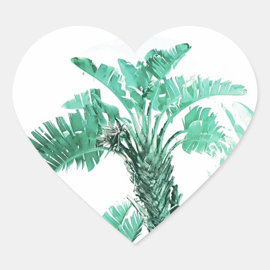 グリーンリーフバナナ植物 ハートシール (正面)