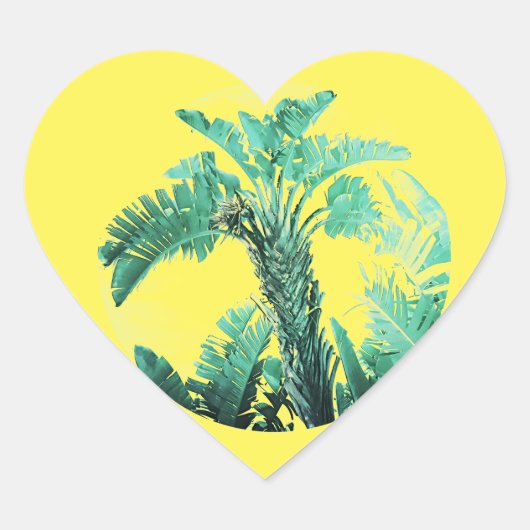 グリーンリーフバナナ植物 ハートシール (正面)