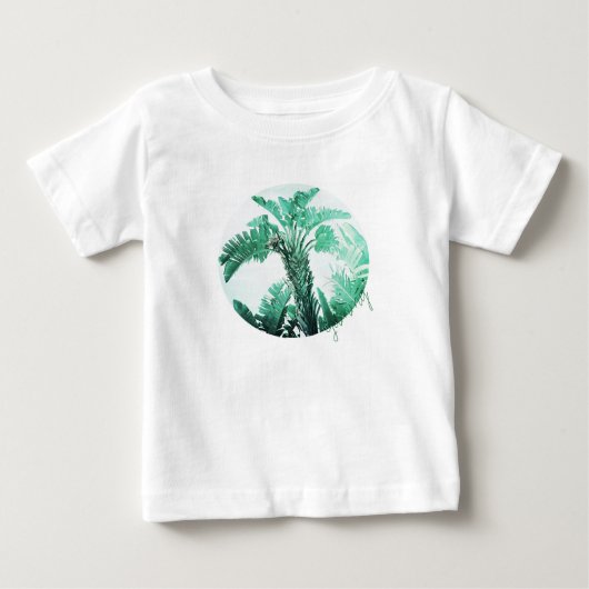 グリーンリーフバナナ植物 ベビーTシャツ (正面)