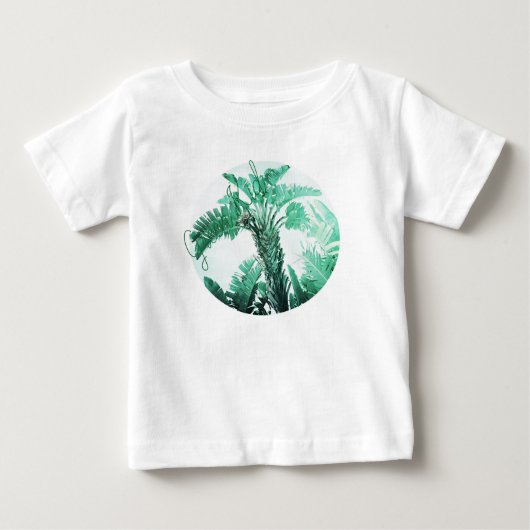 グリーンリーフバナナ植物 ベビーTシャツ (正面)