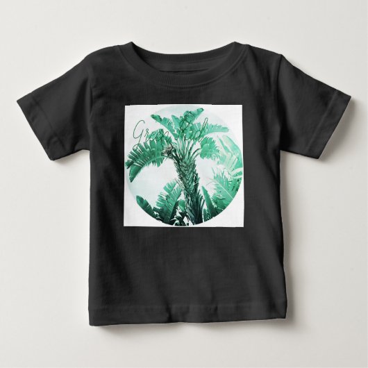 グリーンリーフバナナ植物 ベビーTシャツ (正面)