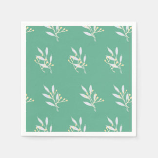 グリーンリーフパターンカクテル紙 スタンダードカクテルナプキン