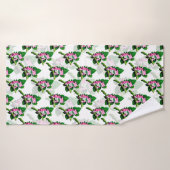 グリーンリーフパターンデザイン バスタオル (バスタオル)