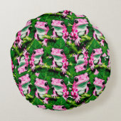 グリーンリーフパターンデザイン ラウンドクッション (裏面)