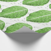 グリーンリーフパターン植物 ラッピングペーパー (角)