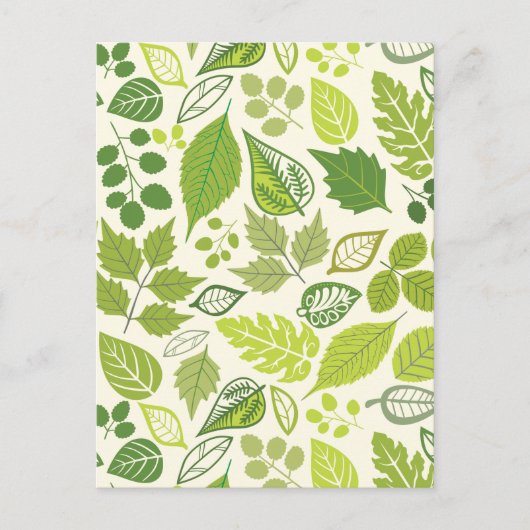 グリーンリーフパターン ポストカード (正面)