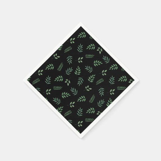 グリーンリーフパーティーナプキンス – フレッシュボタニカルルック スタンダードカクテルナプキン (角)