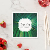 グリーンリーフパームフォンドトロピカル自然誕生日 スタンダードカクテルナプキン (インサイチュ)